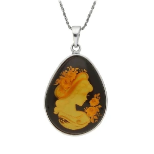 Srebrna zawieszka ZBF001 z bursztynem