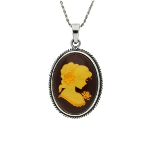 Srebrna zawieszka ZBF006 z bursztynem 