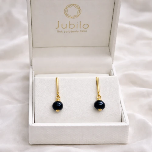 Srebrne pozłacane kolczyki ORKO075 Z PERŁĄ