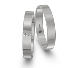 Obrączki Tytanowe Płaskie z kamieniami