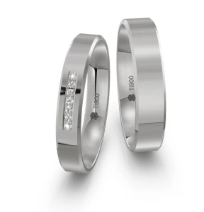 Obrączki Tytanowe Płaskie Fazowane z kamieniami 