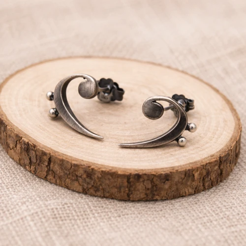 Srebrne kolczyki ORKO066 KLUCZ BASOWY