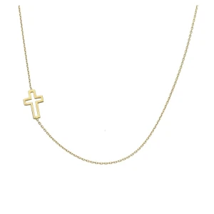 Złoty Naszyjnik Verona  CA12388 Krzyżyk