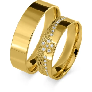 Złote obrączki ślubne z motywem kwiatowym próba 333                                                          