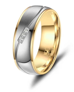 Tytanowa Obrączka Ślubna TI-26 Gold damska