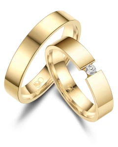 Stalowe Obrączki Ślubne ES-44 Gold