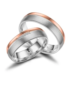 Tytanowe Obrączki Ślubne TI-16 Rose Gold    