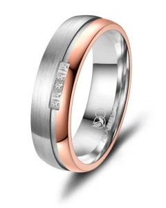 Tytanowa Obrączka Ślubna TI-16 Rose Gold damska 