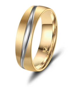 Tytanowa Obrączka Ślubna TI-40 Gold męska