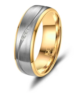 Tytanowa Obrączka Ślubna TI-40 Gold damska  