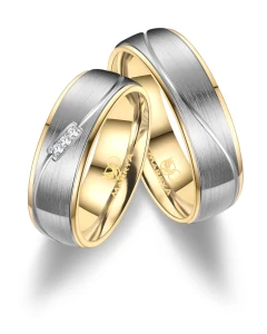 Tytanowe Obrączki Ślubne TI-05 Gold