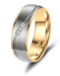 Tytanowa Obrączka Ślubna TI-05 Gold damska 