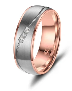 Tytanowa Obrączka Ślubna TI-24 Rose Gold damska  