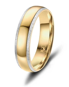Stalowa Obrączka Ślubna ES-36 Gold męska   