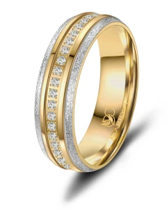 Stalowa Obrączka Ślubna ES-36 Gold damska   