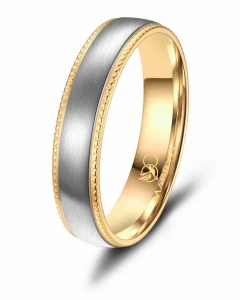 Tytanowa Obrączka Ślubna TI-41 Gold męska   