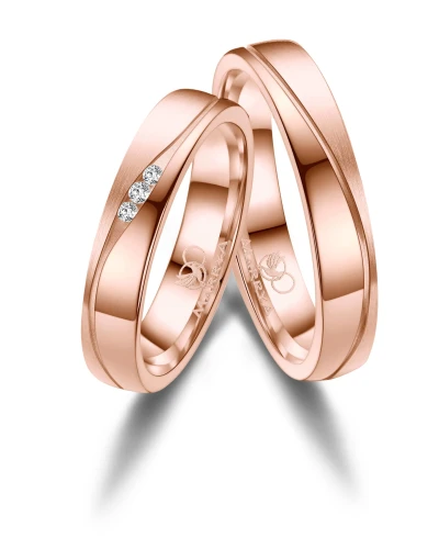 Tytanowe Obrączki Ślubne TI-36 Fala Rose Gold 