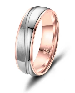 Stalowa Obrączka Ślubna ES-23 Rose Gold męska      