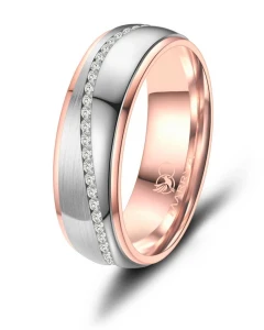 Stalowa Obrączka Ślubna ES-23 Rose Gold damska     