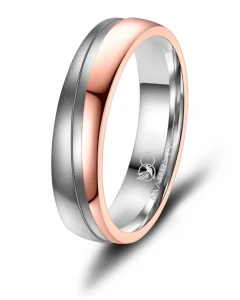 Stalowa Obrączka Ślubna ES-33 Rose Gold męska      