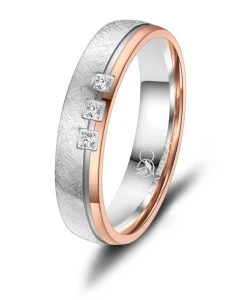 Stalowa Obrączka Ślubna ES-34 Rose Gold damska       