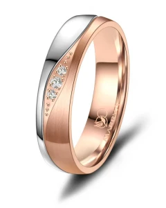 Stalowa Obrączka Ślubna ES-35 Rose Gold damska       