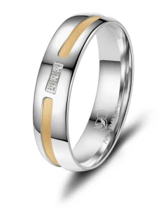 Srebrna Obrączka SI-21 damska Gold 