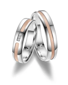 Srebrne Obrączki Ślubne SI-22 Rose Gold     