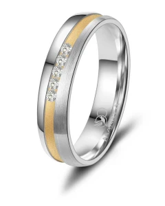 Srebrna Obrączka SI-23 damska Gold   