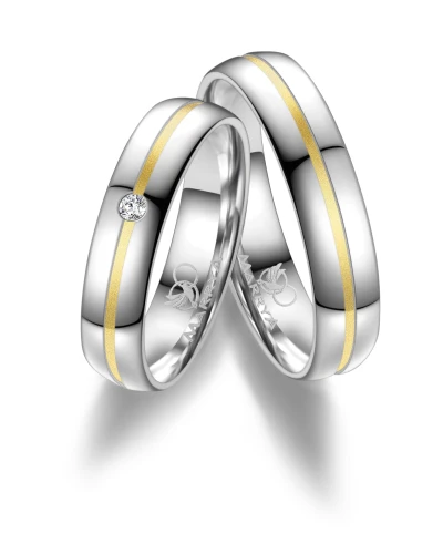 Srebrne Obrączki Ślubne 5 mm SI-25 Gold