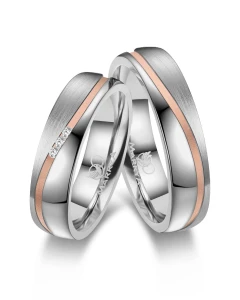 Stalowe Obrączki Ślubne Fala ES-11 Rose Gold 