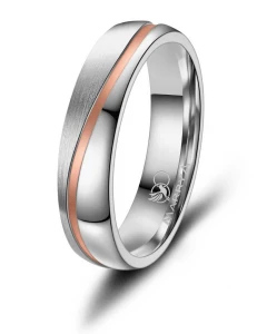 Stalowa Obrączka Ślubna ES-11 Rose Gold męska      