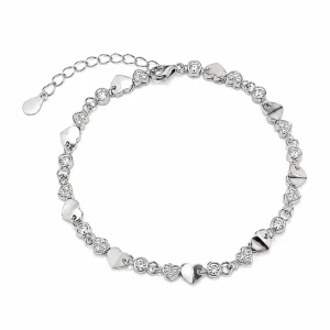 Bransoletka Srebrna z serduszkami 251002SR 