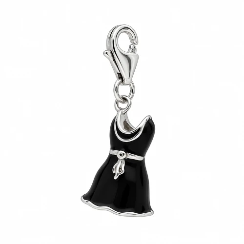 Srebrny Big Charms AVHU368 Czarna Sukienka