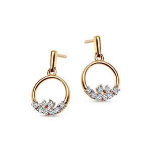 Złote Kolczyki  z Brylantami Verona 14181