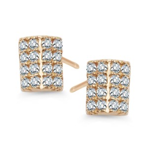 Złote Kolczyki Verona FB13170 Lśniące Prostokąty z cyrkoniami