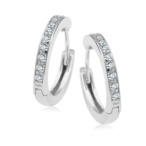 Srebrne Kolczyki Verona Kółka z cyrkoniami