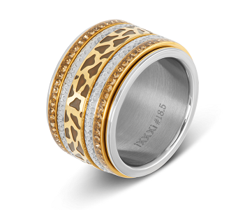 PIERŚCIONEK IXXXI R001 14 MM ZŁOTA PANTERA