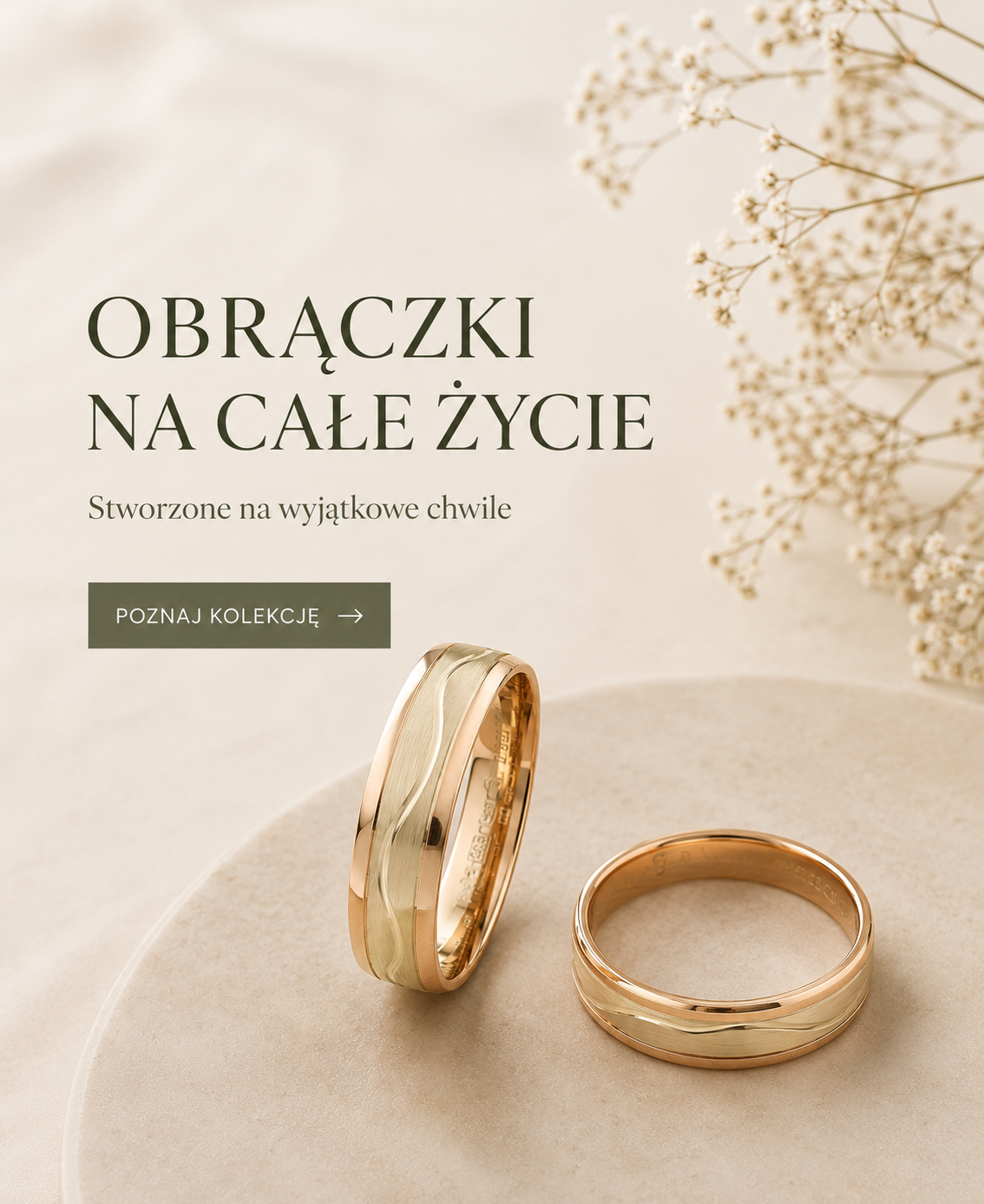 OBRĄCZKI ŚLUBNE - złoty skorpion