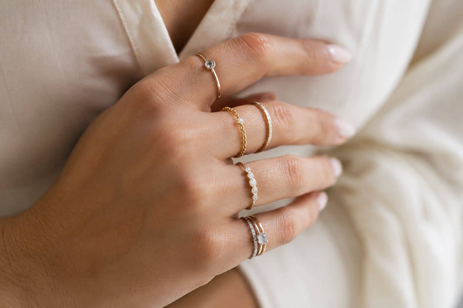 Stacking rings – jak modnie nosić kilka pierścionków naraz na jednej dłoni?